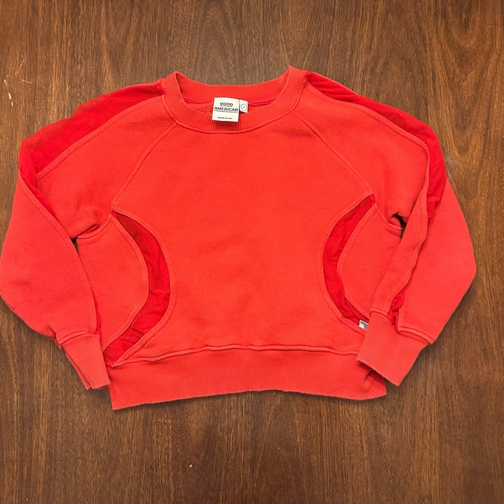 Good American Red Crewneck Sweatshirt